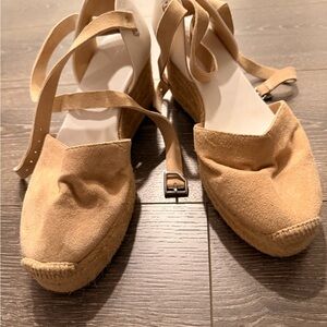 rag & bone Beige Suede Espadrille Flats